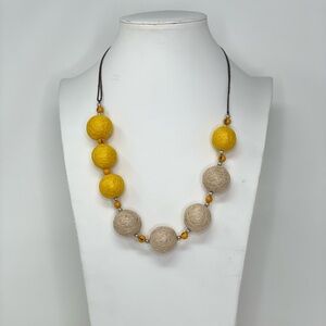 Colorful Handmade Fique Beaded Necklace and Earrings